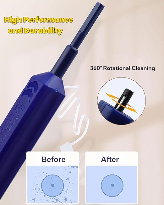 Zenithra Fiber Optic Cleaner,Fiber Optic Cleaning Pen 1.25mm Ferrules LC/MU FTTH Connector Cleaning Tools with 800+ Times