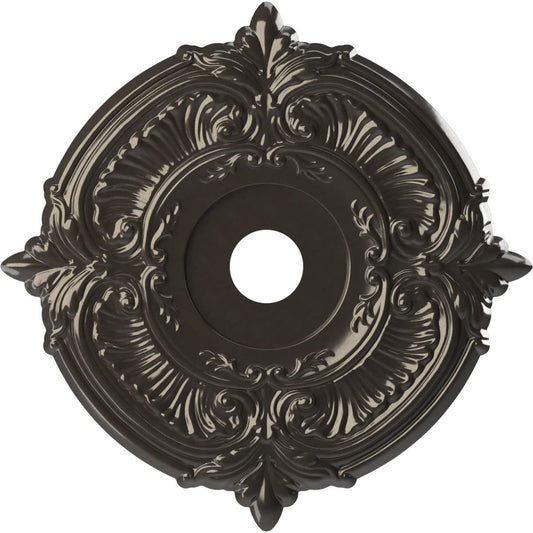 Ekena Millwork Cmp22Atcch Attica Thermoformed Pvc Ceiling Medallion (Fits Canopies Up To 7 3/4), 22Od X 3 1/2Id X 1P, Metallic C