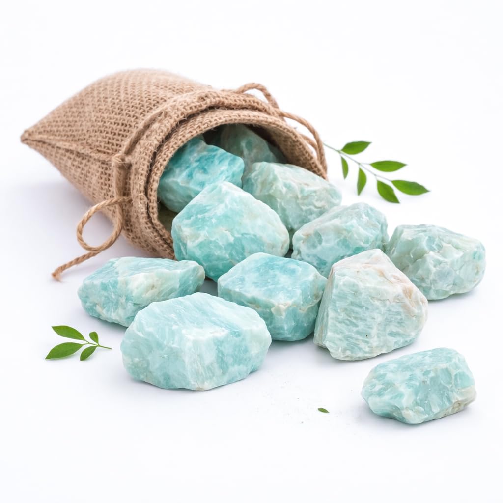 Crocon Amazonite Rough Bulk Natural Stone Raw Gemstone Tumbling Cabbing Polishing Gem Mining Chakra Balancing Reiki and Crystal Healing Good Luck Home Office Size : 1 LB