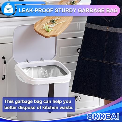 OKKEAI Small Trash Bags -1.2 Gallon Garbage Bags 5 Liter Trash Bags Wastebasket Liners for Bathroom,Office,Translucent,120 Counts Fit 5L 1.2,1.5,2Gal