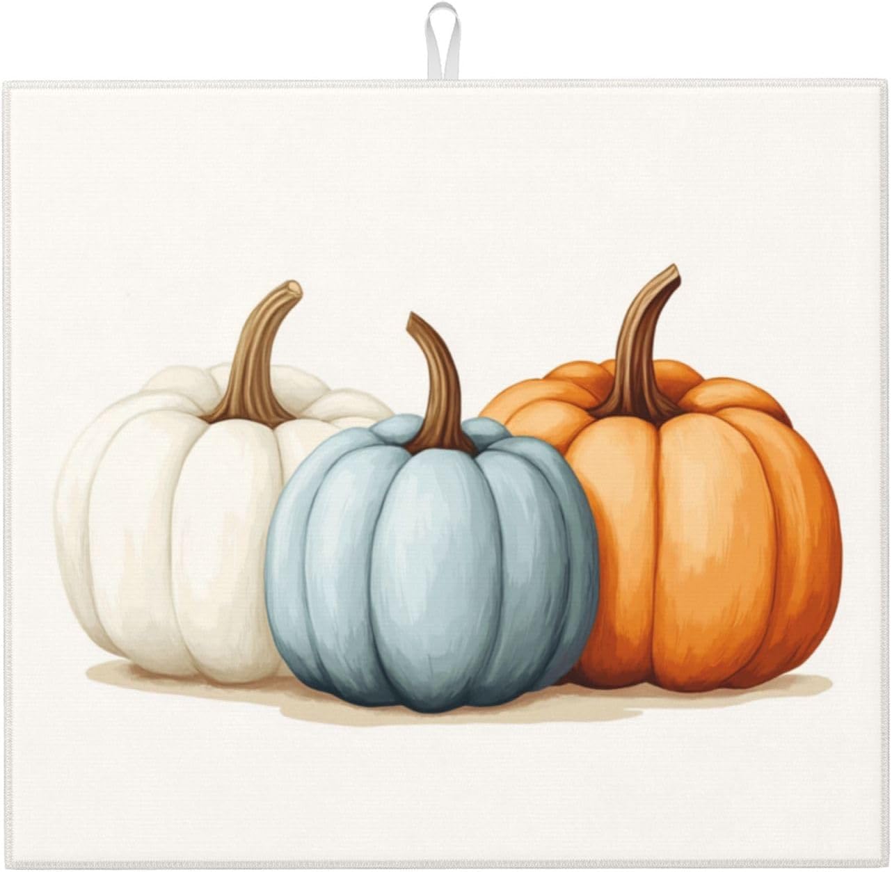 Dish Drying Mat for Kitchen Pumpkin Thanksgiving Fall Counter Absorbent Dishes Drainer Microfiber Small 16x18 Inch