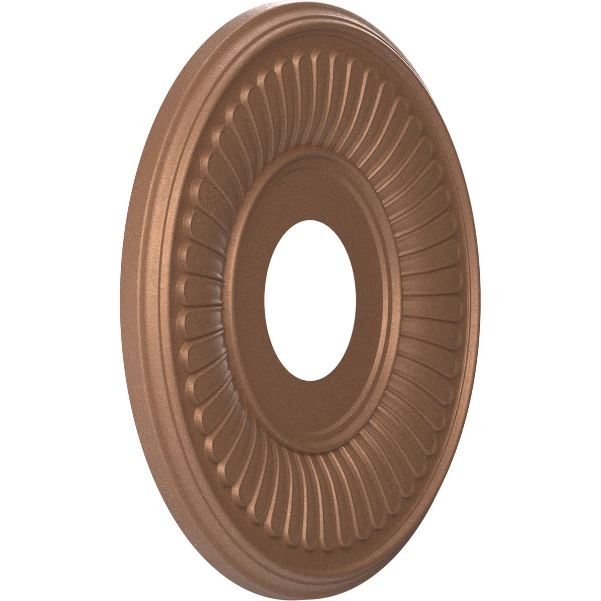 Ekena Millwork 13Od X 3 1/2Id X 3/4P Berkshire Thermoformed Pvc Ceiling Medallion (Fits Canopies Up To 5 3/4), Aged Copper