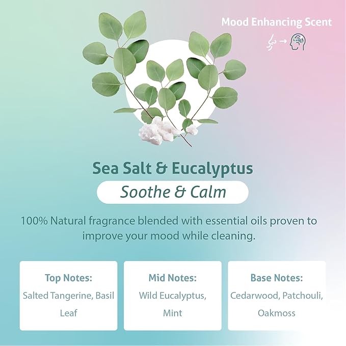 Therapy Clean All Purpose Cleaning Spray - Sea Salt & Eucalyptus 24 fl. oz (Pack of 3) - 100% Natural Scent, Kitchen Surface Counter, Surface Cleaner, Non Toxic All Purpose Cleaner Spray