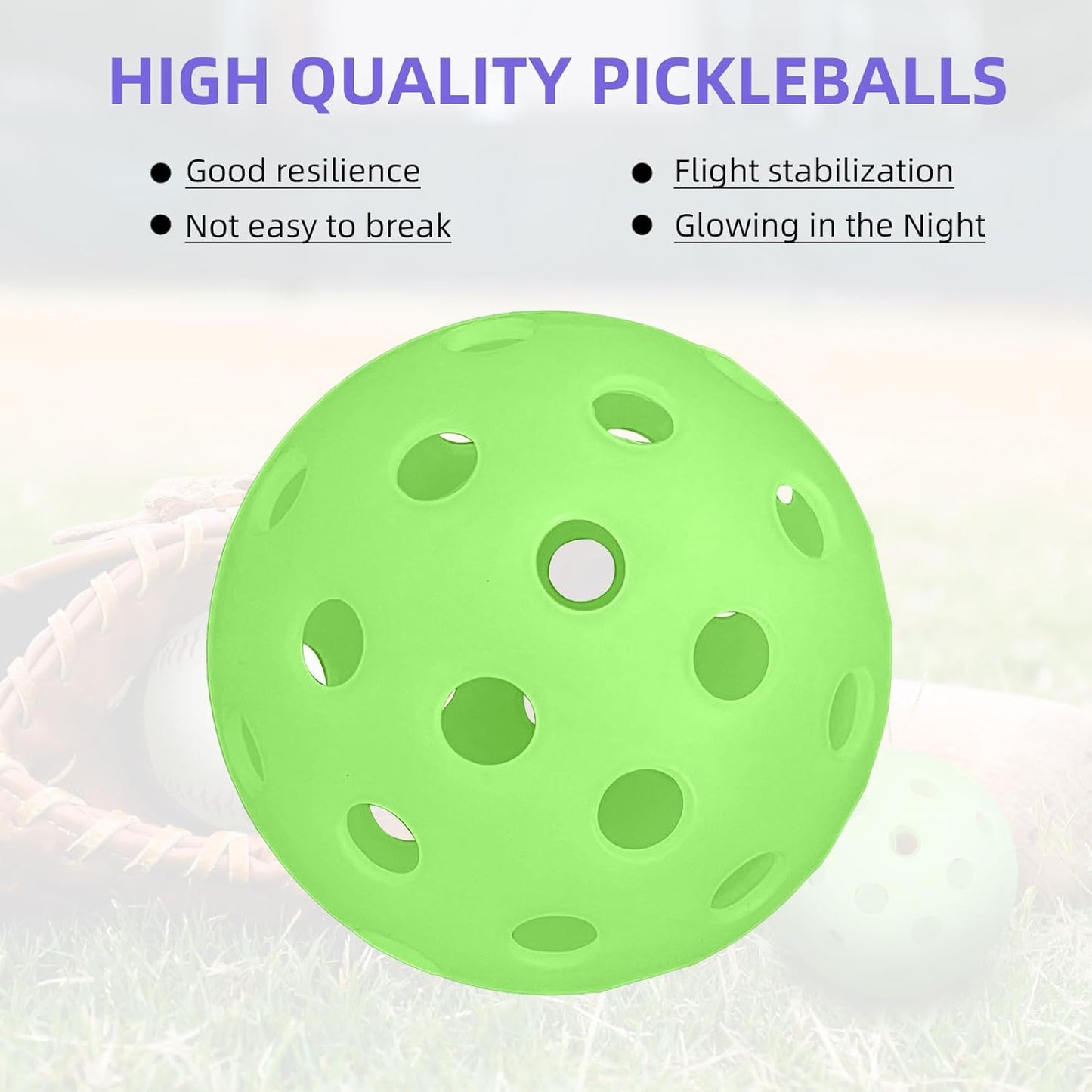 2 Pcs Super Bright Glow in The Dark Baseball with 3 Pcs Plastic Glow in The Dark Baseballs, for Youth and Adult Baseball Players Training in The Night