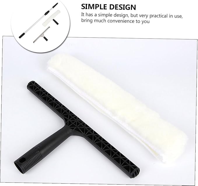 VALICLUD Telescopic Handle Window Squeegee with Extension Pole for Glass Cleaning Water Applicator and Scraper for Bathroom Kitchen Balcony and Mirror Stain Removal