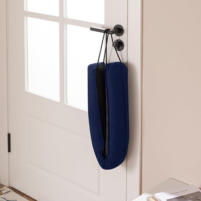 Sunolga Door Draft Stopper Blocks Hot and Cold Air with Removable Washable Cover for Bottom of Door, All-Season Seal for Noise, Light, Wind, Door Sweep for Gaps Up to 3", Home Essentials, 38", Blue