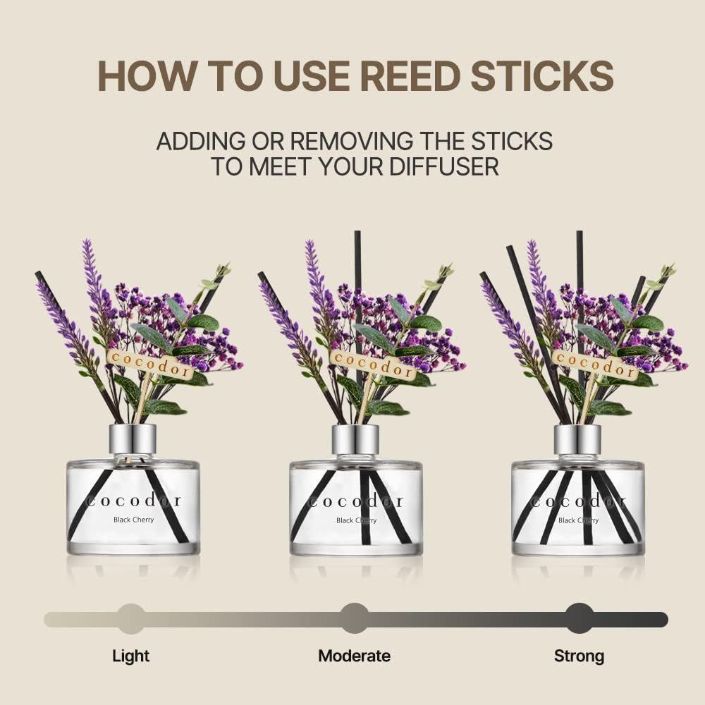 COCODOR Lavender Reed Diffuser/Refreshing Air/6.7oz/1Pack / Home Fragrance Scent Essential Oil Stick Diffuser for Bedroom Bathroom Home Décor