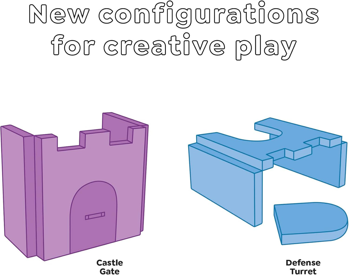 Yourigami Kids and Toddler Play Castle, Playroom Couch Add-On Set, Durable Modular Design, Green Meadows