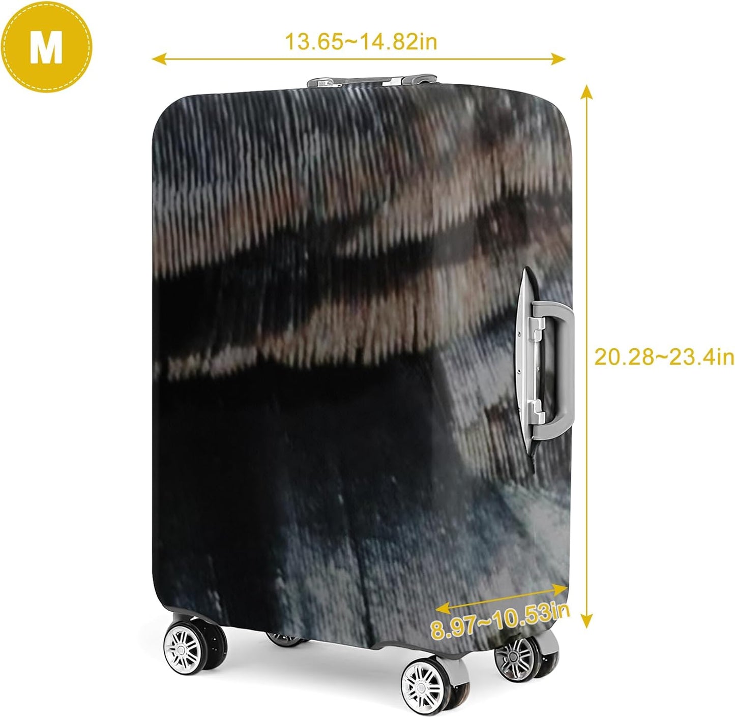 24 Inch PVC Luggage Protector Covers for TSA Approved Clear Suitcase Cover Protector Transparent Luggage Protective Cover Set (Painting, Suitable for 23"-24")