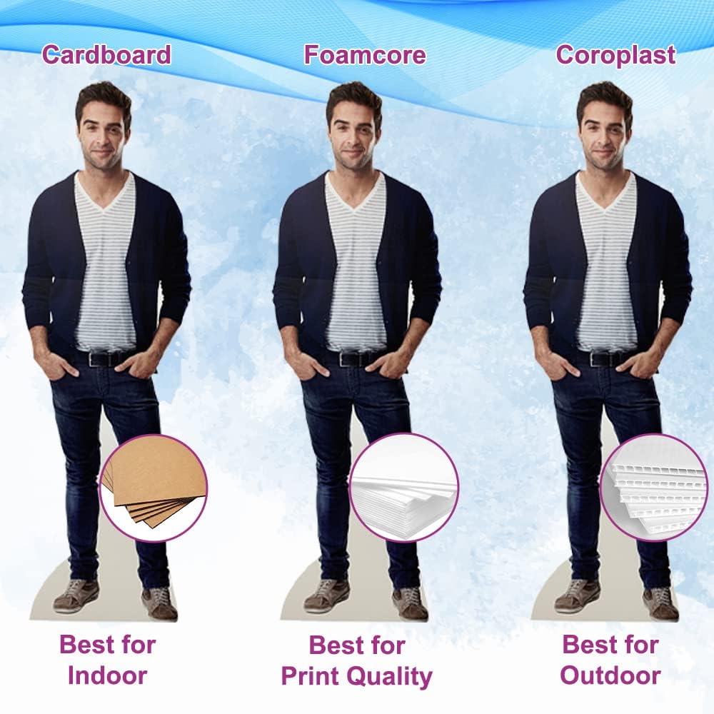 Custom Life Size Foamboard Cutout - Personalized High Resolution Stand Up Custom Cutout Upload Your Own Photo - Perfect for Wedding & Birthday, 1ft to 6ft (Foamboard)