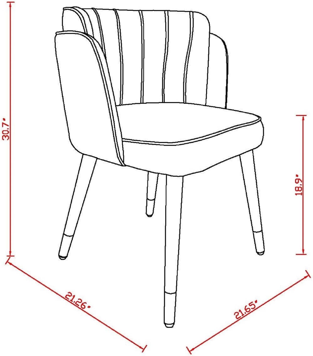 Manhattan Comfort Zephyr Modern Velvet Dining Chair, Solid Wood Frame with Gold-Tipped Splayed Legs, High Density Foam Padding, Vintage Design, Tulip Inspired Accent Furniture, Cream