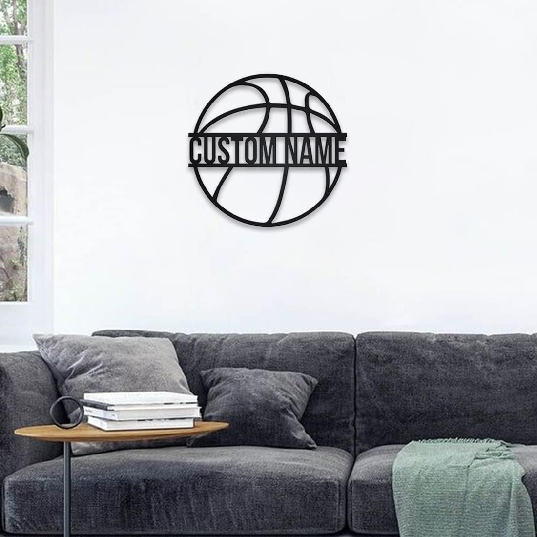 Personalized Name 7 Colors Basketball lamp Custom Wall Art Night Light LED Name Sign Gift for Men Basketball Lover