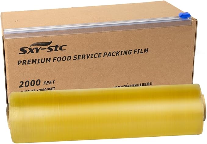 Plastic Food Wrap Thick Enough for daily use Stronger for Comercial Use Durable With Slide Cutter 12"wide 2000 Feet long Home and Commercial Use Food Service
