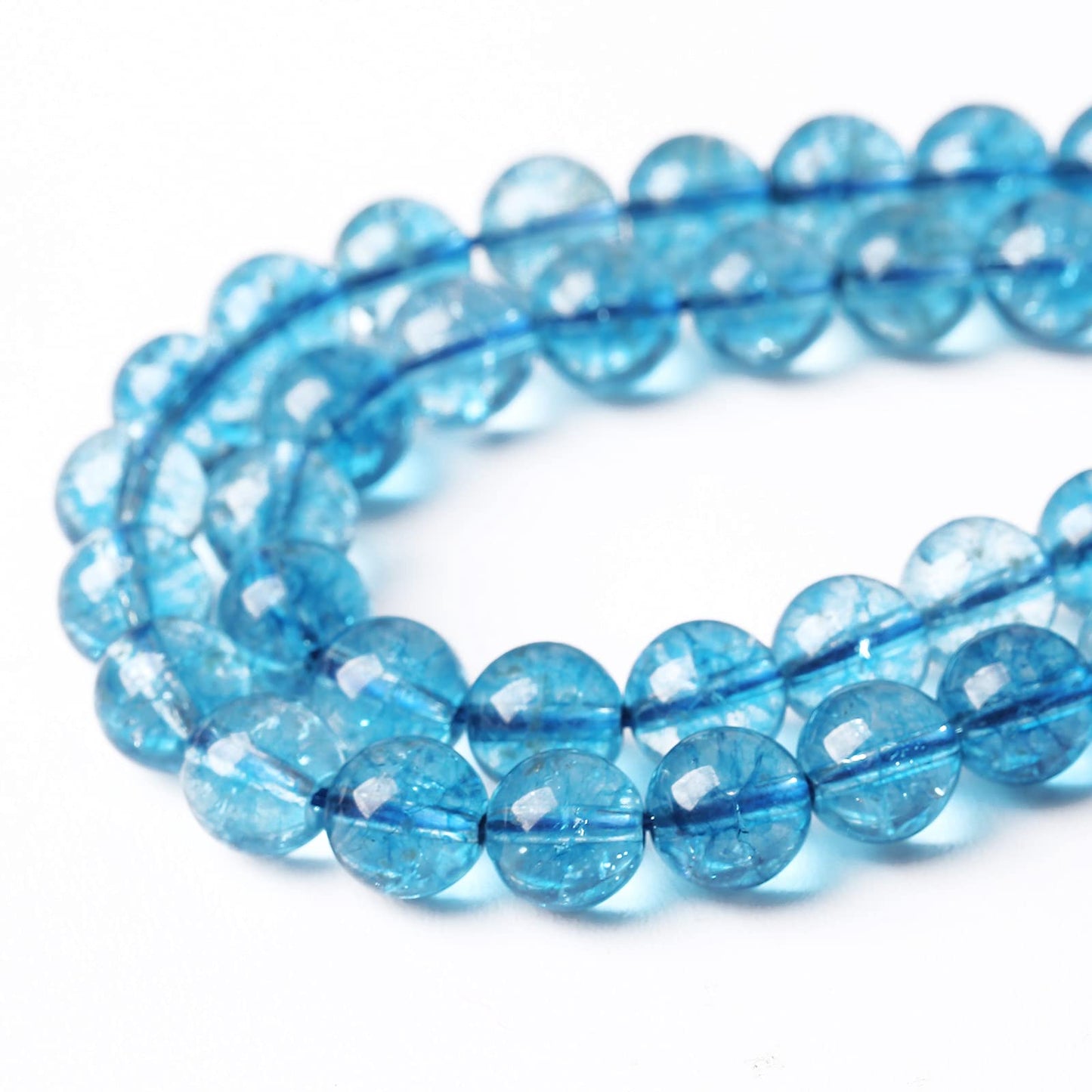 36PCS 10MM Beads Blue Crystal Quartz Gem Energy Crystal Healing Jewelry Making Natural Stone Beads DIY (Blue Crystal, 10MM)
