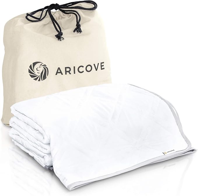 Aricove King Size Weighted Blanket, 22lbs, Cooling Weighted Blankets for Adults, Silky Soft Bamboo Viscose, 88x104 inches, Machine Washable, White