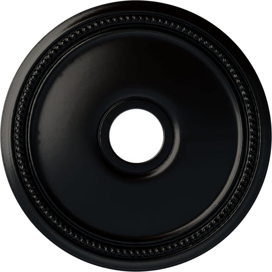 Ekena Millwork Cm18Diblf Diane Ceiling Medallion, 18Od X 3 5/8Id X 1 1/8P (Fits Canopies Up To 5 3/8), Hand-Painted Jet Black