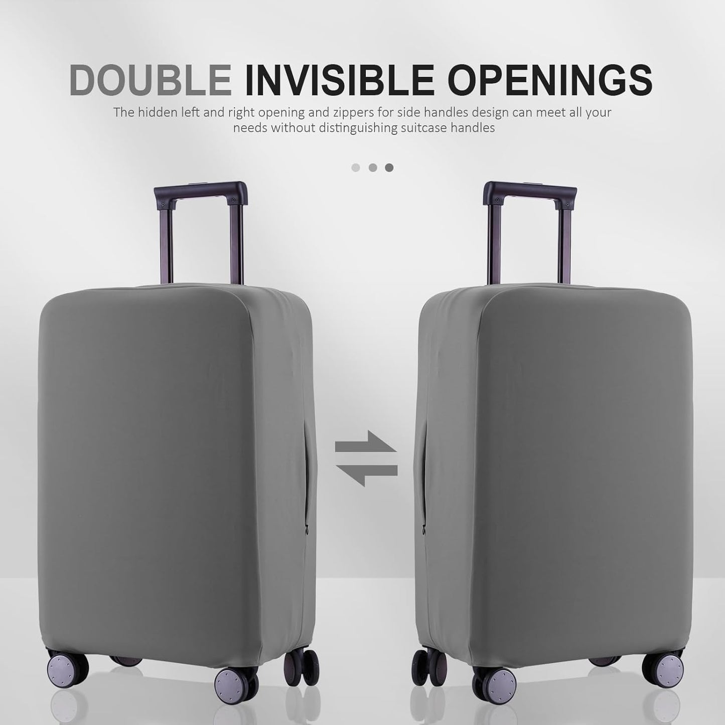 Travel Luggage Cover Suitcase Protector Scratch-Resistant Fit 19-31 Inch Suitcase, Not Included Suitcase (Slate Gray, M(24-25 inch))