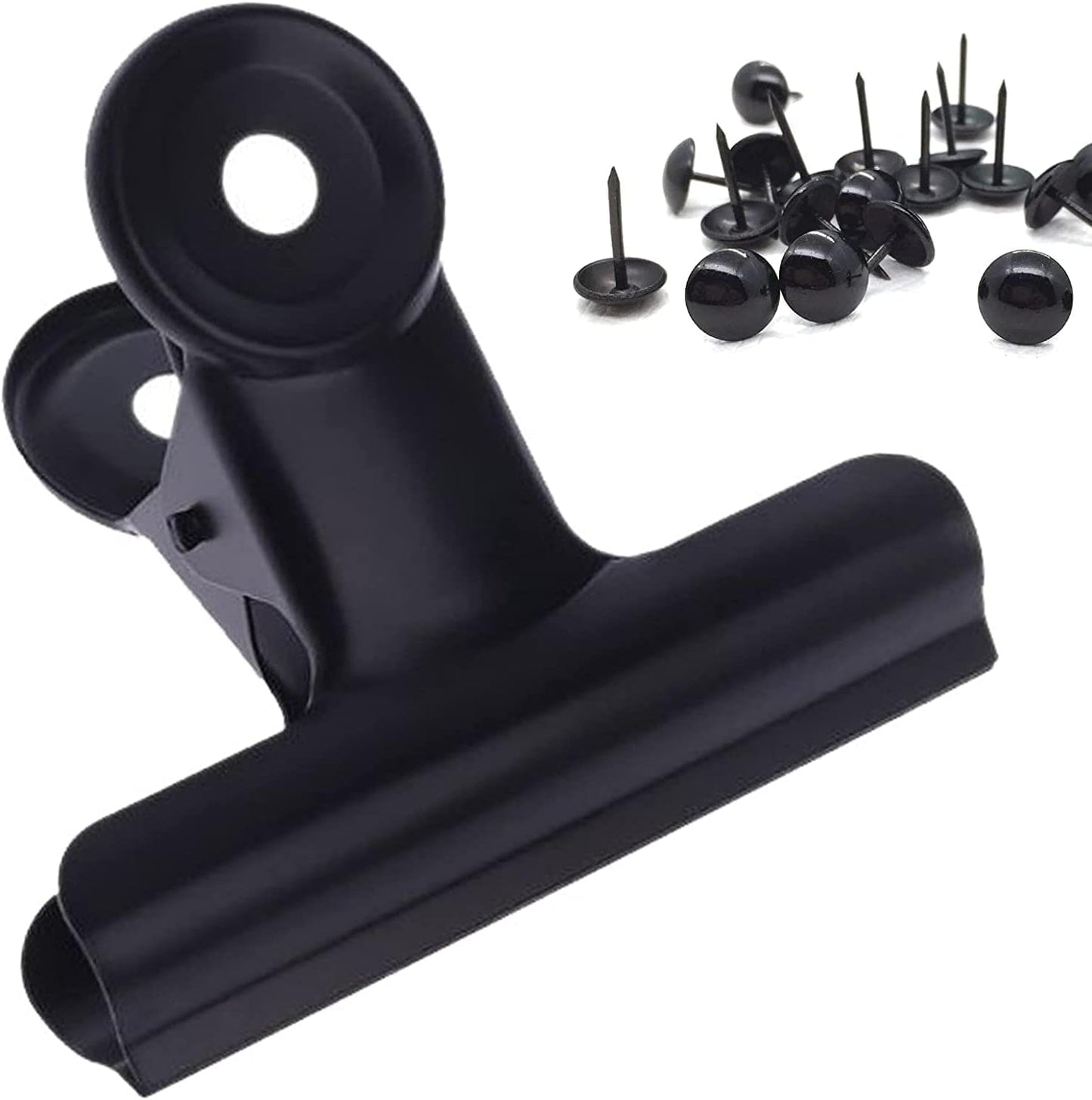 Bulldog Black Metal Binder Clips with Strong Spring - Small, 38 mm, Seal Clamps for Coffee Tea Food Bags, Decorative Clips for DIY Photo Grid