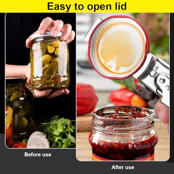 Jar Opener for Weak Hands, 2026 New Adjustable Stainless Steel Jar Opener, Upgrade Multifunctional Stainless Steel Can Opener, Jar Lid Gripper Bottle Opener Kitchen Accessories (1)