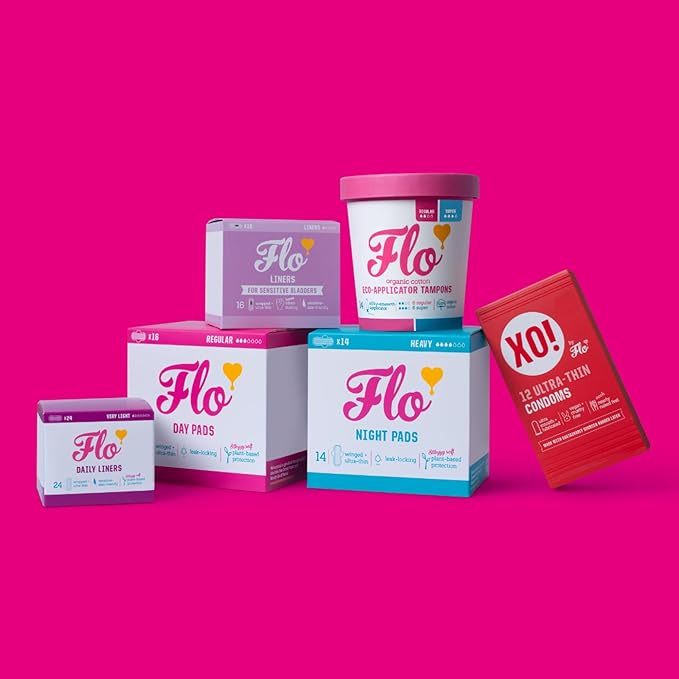Flo - Daily Liners (96 Pack) Very Light Flow - Wrapped, Ultra-Thin - Natural, Absorbent, Soft & Breathable - Made with Organic Bamboo - Panty Liners for Women - Fragrance Free - Vegan & Cruelty Free