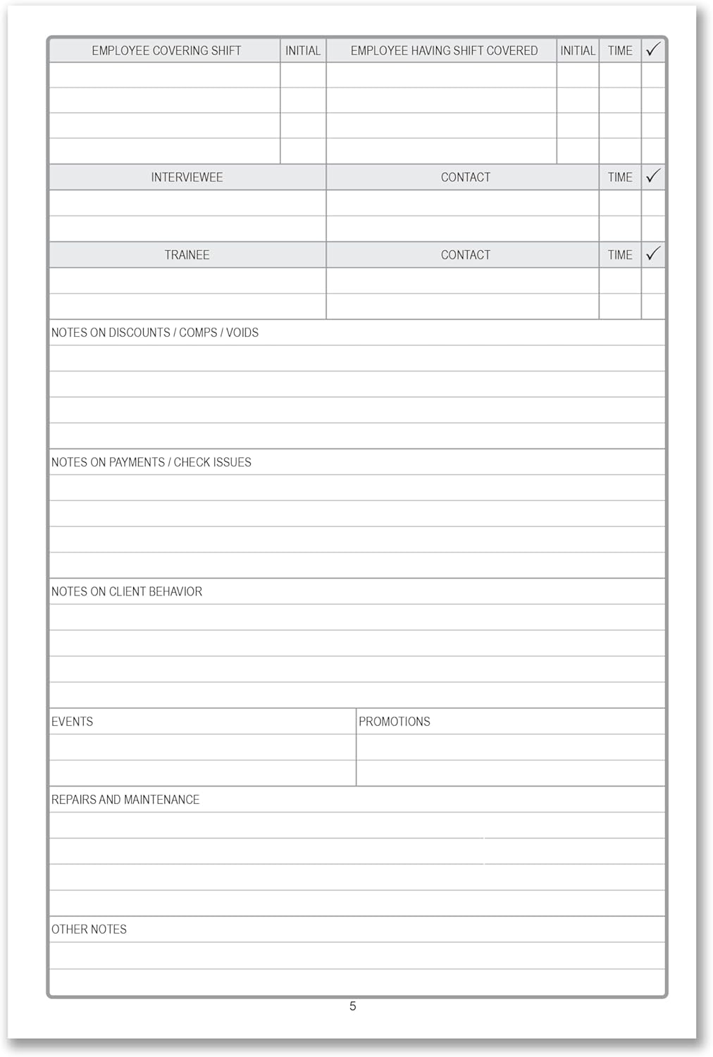 BookFactory Manager Notebook Manager's Log Book Planner Management Logbook, Laminate Hardbound 100 Pages 6" x 9" (Made in USA)