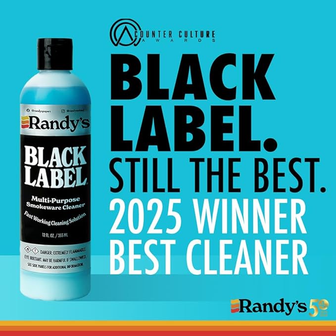 Randy's Black Label Cleaner with 10” Tapered Bristle Pipe Cleaners – All-in-One Cleaning Kit for Glassware, Glasstops, Ceramic, Metal, and Hard-to-Reach Areas – Glasstop cleaning kit – 12 fl oz