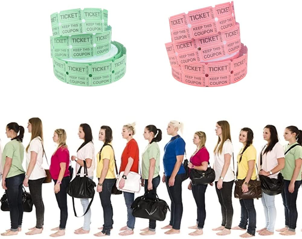 ESSENTIAL 2000 Yellow Double Raffle Tickets Rolls Printable for Leisure, Movie Watching, Entertainment