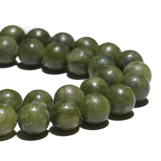 8mm Natural Taiwan Jade Gemstone Beads Polished Round Smooth Stone Beads for Bracelets Jewelry Making 15inch Loose Beads