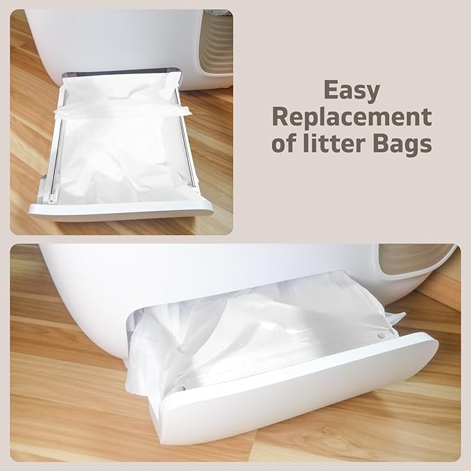 100 Pack Cat Litter Bags for PetSnowy Snow+ Cat Litter Box, Heavy Duty Tear and Leak Resistant Litters Bag, Self-Sealing Waste Drawer Liner Bags for PetSnowy (100)
