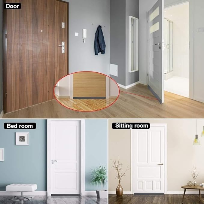 Suptikes 2 Pack Door Draft Stopper，Door Sweep for Exterior & Interior Doors,Door Bottom Seal Dust and Noise Insulation Weather Stripping Draft Guard Insulator, 1.8" W x 37" L,Grey