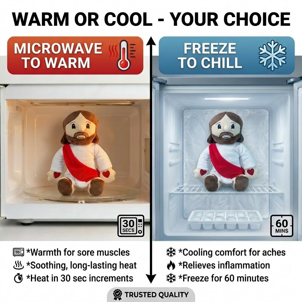 Jesus - Microwavable & Weighted Plush Stuffed Animal - Heated Plushie for Warmth - Cute, Soft, Cozy Toy for Adults & Children (Boys, Girls, & Toddlers) by Warm Pals