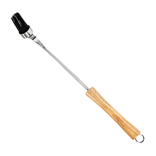 BBQ-AID Basting Brush for Grilling 400°F Heat Resistant BPA Free Silicone Bristles, Long Handle Grill Basting Brush, Acacia Wood+Stainless Steel, Dishwasher Safe, Basting Brush for Smoker & Grill