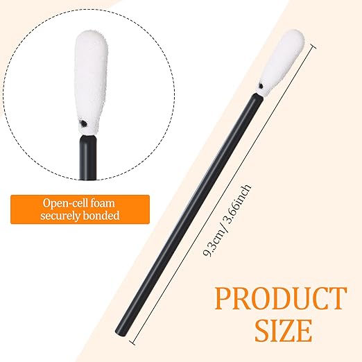Zhengmy 500 Pieces Foam Cleaning Swabs Sponge Tip Swabs Foam Tip Sticks for Inkjet Printer Print Head, Camera Lens, Optical Equipment 3.66 Inch(Black)