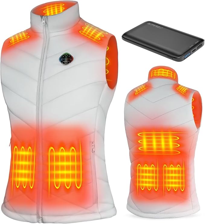 KOVNLO Heated Vest for Women With Battery Pack Included, Smart Button with Light-out Design, Electric Heated Jackets