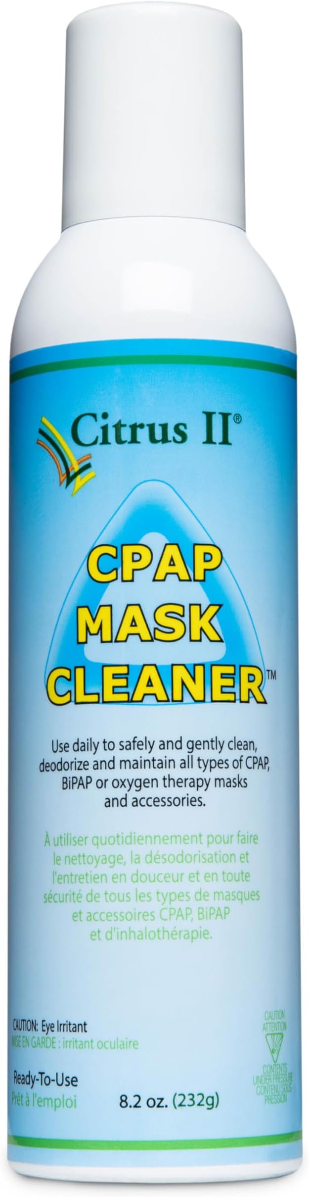 Citrus II CPAP Cleaning Spray - Cleaning Solution BIPAP, CPAP Masks - Safe, Gentle and Effective - Removes Dirt and Oil - Natural Ingredients - 8.2 Oz