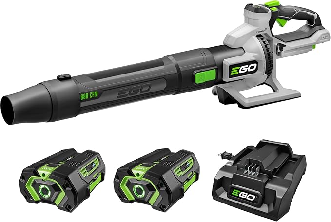EGO Power+ Leaf Blower, Cordless Electric 880 CFM, Includes (2) 56V 4.0Ah Batteries and Charger - LB8803-2