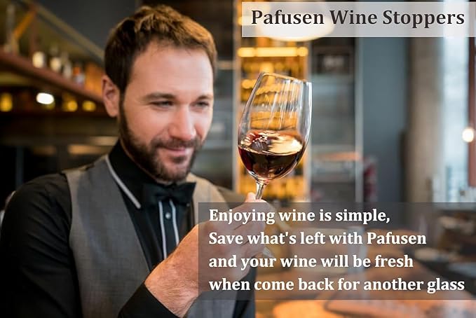 Wine Stoppers Set of 2, Pafusen, Stainless Steel Wine Bottle Stopper with Silicone Seal, Reusable Wine Freshness Keep, wine saver wine bottle sealer stopper, wine accessories (4-Pack-Mixed Color)