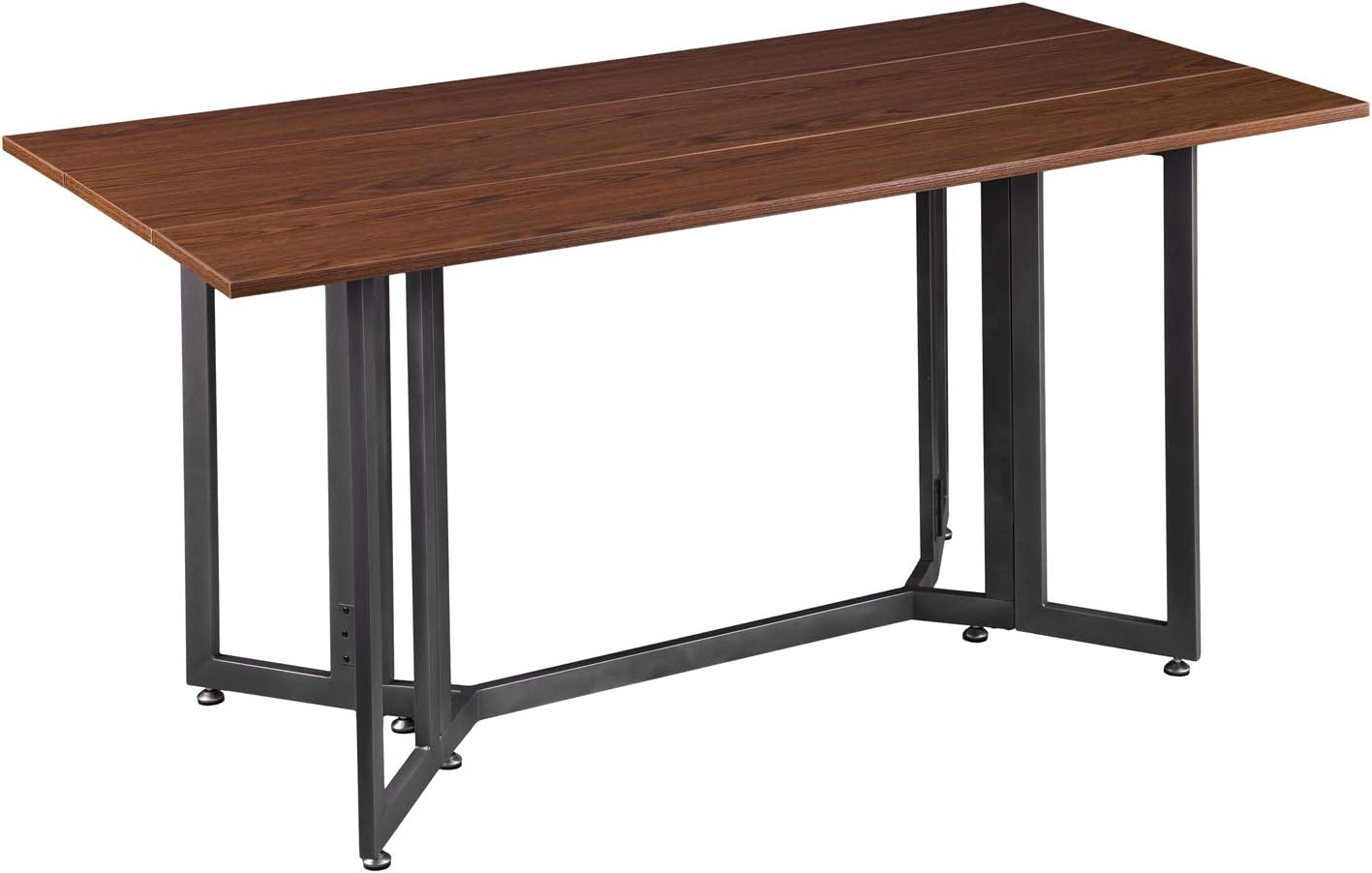 SEI Furniture Driness Drop Leaf Convertible Console to Dining Table, Dark Tobacco, Gunmetal Gray