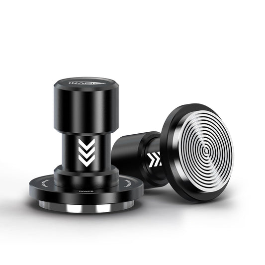 IKAPE 53.3MM V6 Impact Espresso Tamper with Sound Feedback, 15lb/30lb Interchangeable Springs, Espresso Low-Profile Tamper with Triple-spring System, Fits 54mm portafilters