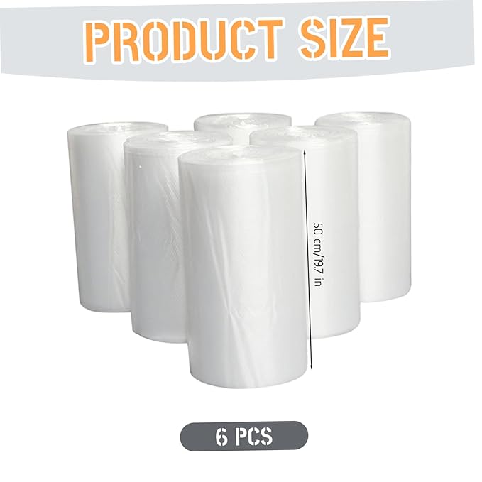 6 Rolls Trash Bags, Disposable Small Garbage Bags Leak-Resistant Plastic Trash Lining for Office, Waste Basket Liner