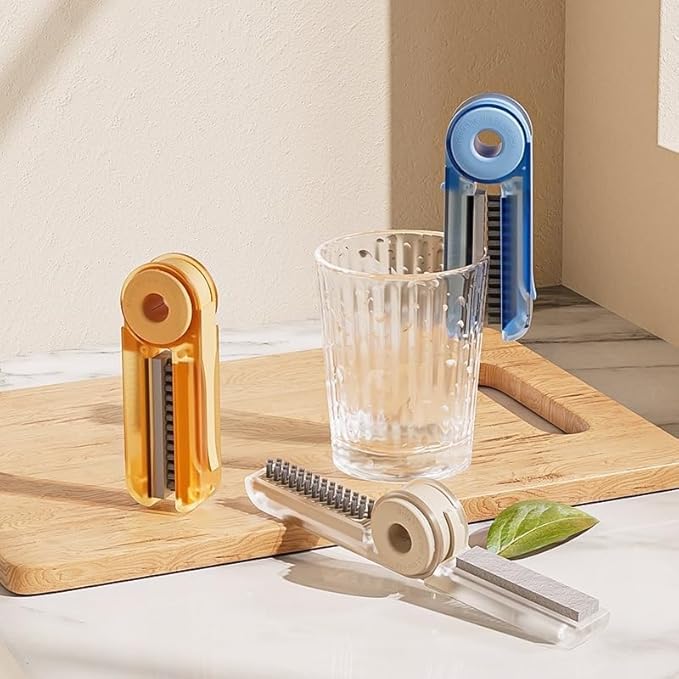 4 in 1 Cup Lid Cleaning Brush Set - No Exposed Wet Parts, Multifunctional Lid Cleaner, Silicone Cup Lid Gap Cleaner, Multipurpose Bottle Gap Cleaner Brush Blue 1 pcs