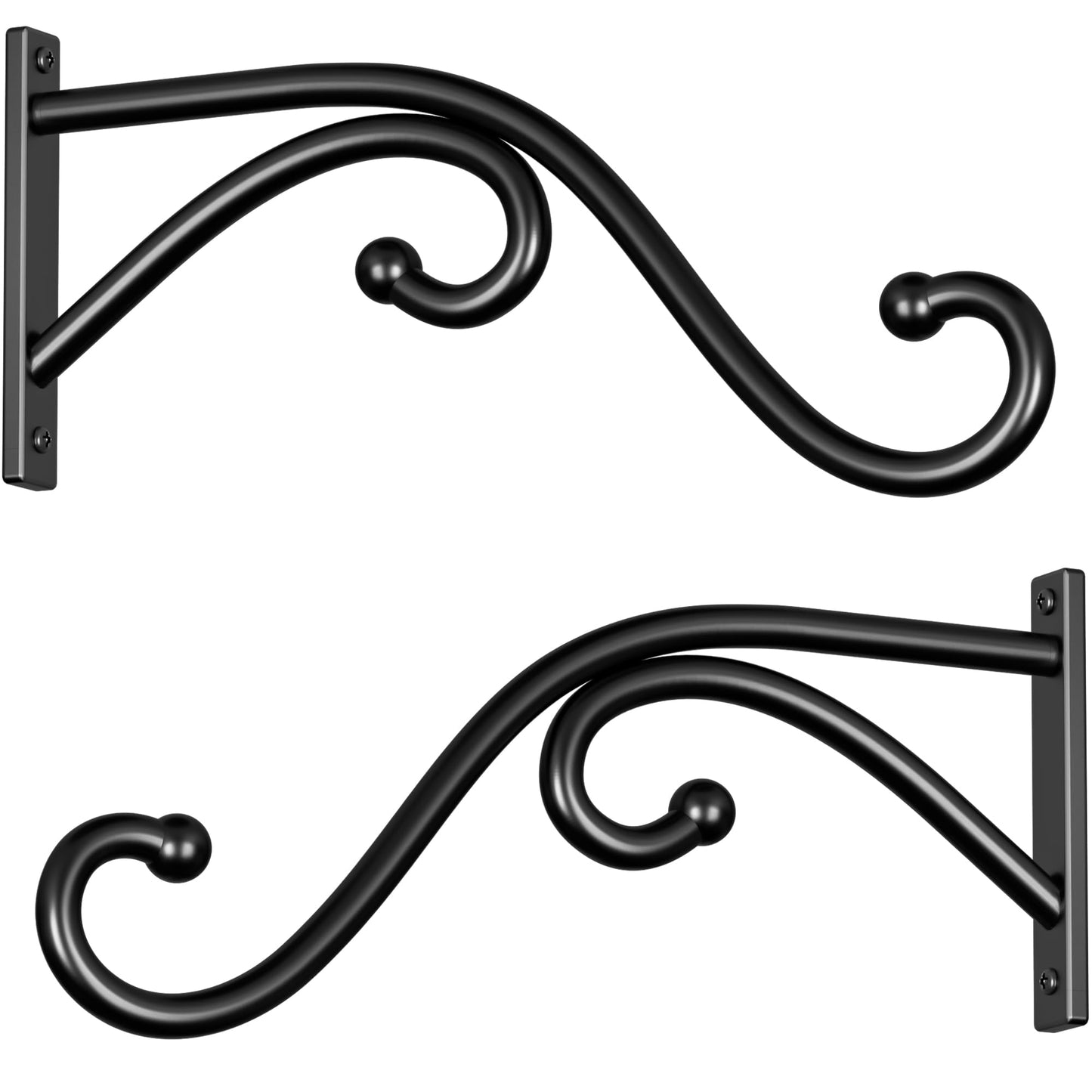 Qiuzido Plant Hook Hanging Plant Brackets - 2 Pack 10 Inch Plant Hanger, Metal Plant Wall Hooks for Hanging Flower Basket, Lanterns, Bird Feeder, Wind Chimes Indoor & Outdoor.