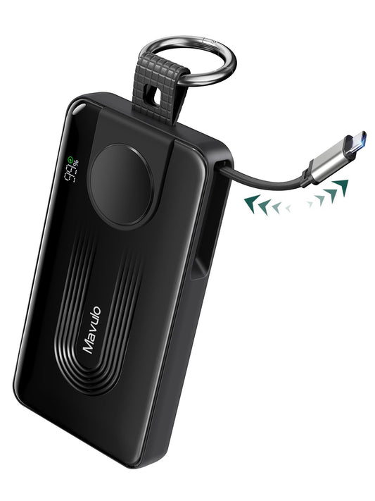 Mavulo 3-In-1 Portable Charger 10000Mah Power Bank For Samsung Galaxy Watch, Retractable Usb-C Cable, 20W Pd Fast Charging, Led