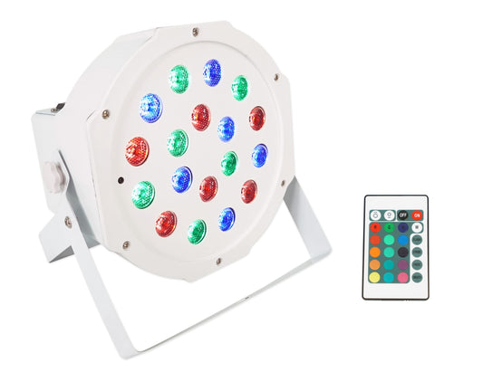 Rockville Battery Par 50 White Rechargeable Led Dmx Wash Light, Bright 18W Rgb Output, 7-Channel Dmx, Wireless Control, For Djs