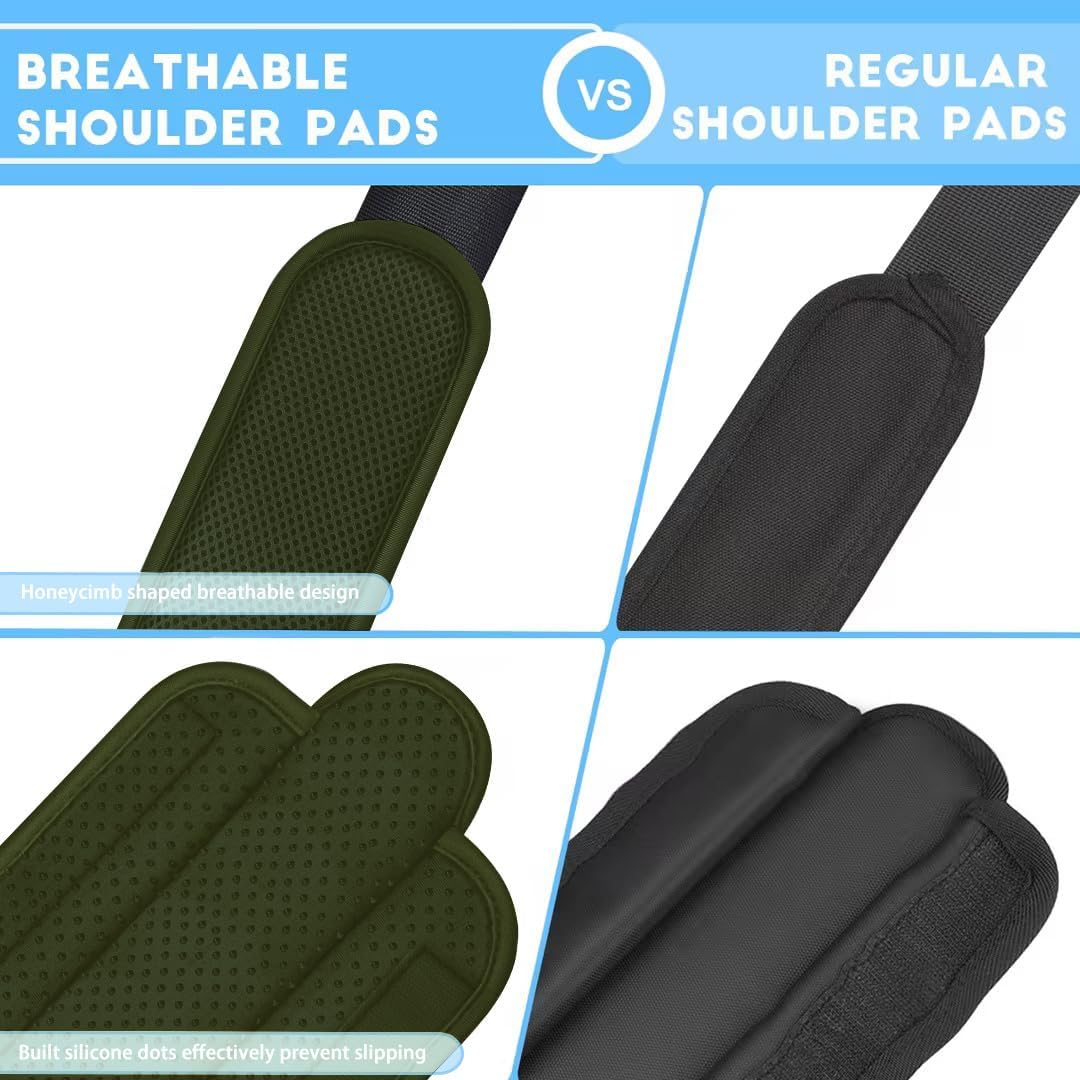 ZINZ 2-Pack Universal Shoulder Pad with Ultra Thick Cushion for Bag Luggage Bag Crossbody, Plus Long & Anti-Slip & Breathable,Army Green