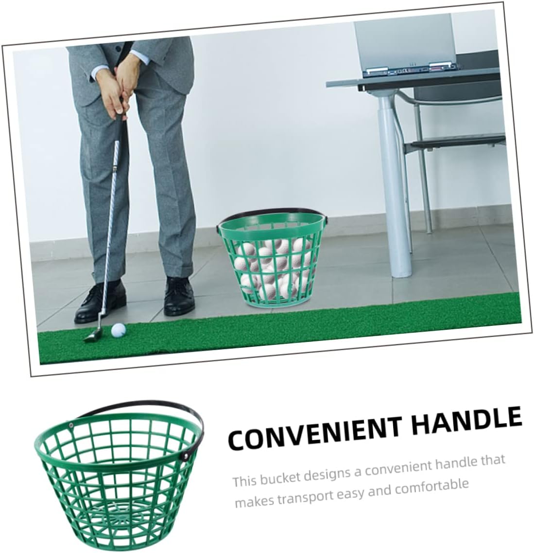 Portable Golf Ball Storage Basket Container with Handle for Outdoor Sports Practice Organizing Balls and