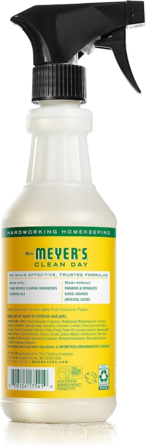 Mrs. MEYER'S Kitchen Set, Dish Soap, Hand Soap, and Multi-Surface Cleaner, 3 CT (Honeysuckle)