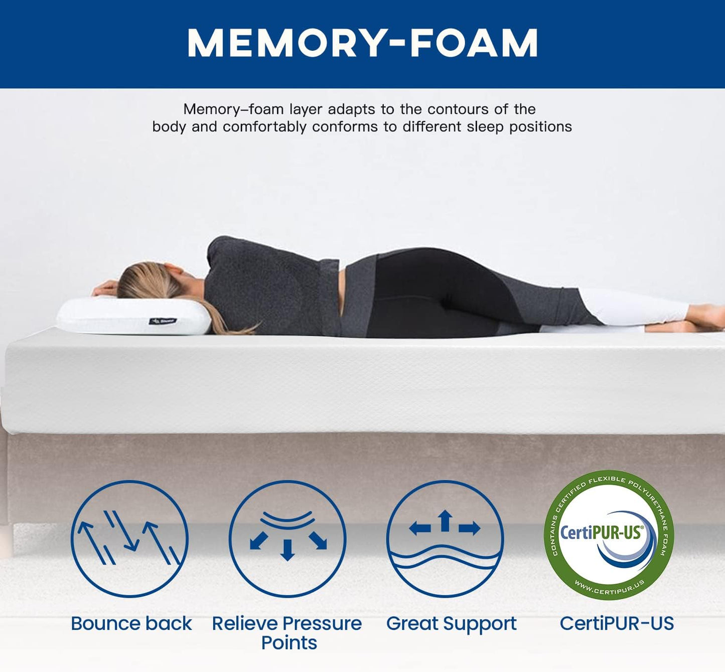 FDW | 12 Inch Queen Mattress | Medium Firm | Gel Memory Foam Mattress | White | Bed in a Box, CertiPUR-US Certified | Pressure Relief, Cooling Ventilated Foam | Washable Removable Cover