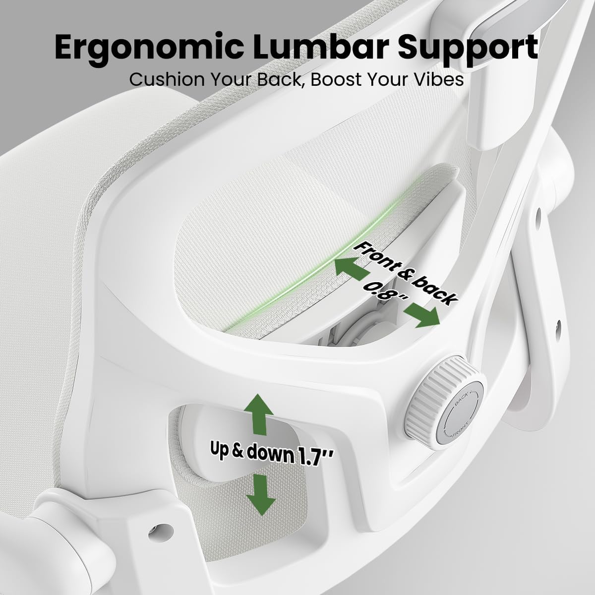 Ergonomic Office Chair, Comfy Home Office Chair High Back Computer Chair with Headrest, Adjustable Back Support, Flip-Up Arms, 90-120° Tilt and Wide Cushion, Up to 300lbs,White