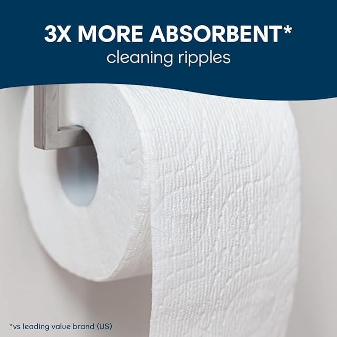 Cottonelle Ultra Comfort Toilet Paper with Cushiony CleaningRipples Texture, Strong Bath Tissue, 24 Family Mega Rolls = 108 Regular Rolls (4 Packs of 6)